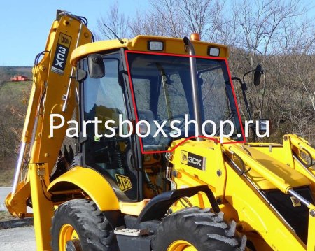 Стекло лобовое верхнее JCB 3CX, 4CX с 2005 г. KMK